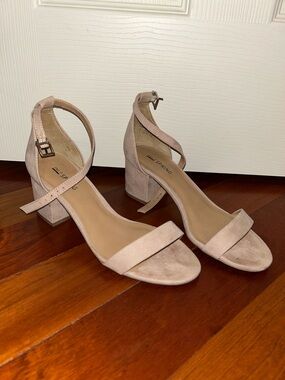 Call it Spring Nude Block Heels with Ankle Strap
